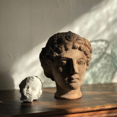 tête-rodi-femme-female-head-sculpture-in-terracotta