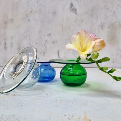 cd-bud-vase-in-transparent-light-blue-or-green-hand-blown-recycled-glass