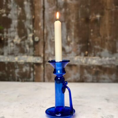 la-soufflerie-porta-candele-with-handle-dark-blue-glass-candlestick-holder