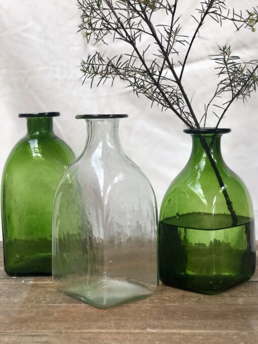 la-soufflerie-bouteille-carre-grand-olive-transparent-square-bottle-jug-carafe-vase-hand-blown-recycled-glass