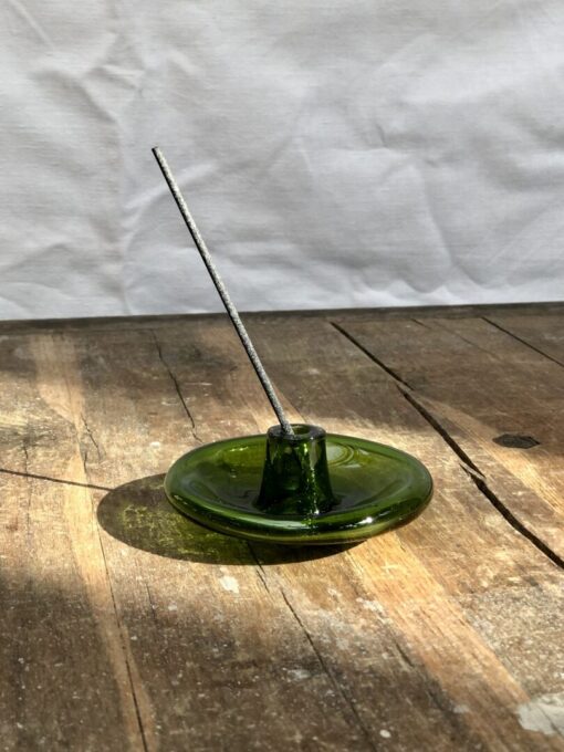la-soufflerie-incense-holder-olive-hand-made-hand-blown-recycled-glass