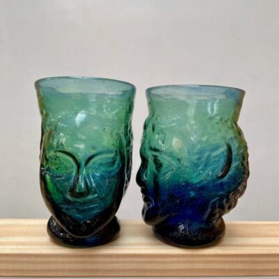 la-soufflerie-verre-tete-color-mix-mediterranean-head-shaped-drinking-glass-face-glass-face-vase-turquoise-blue